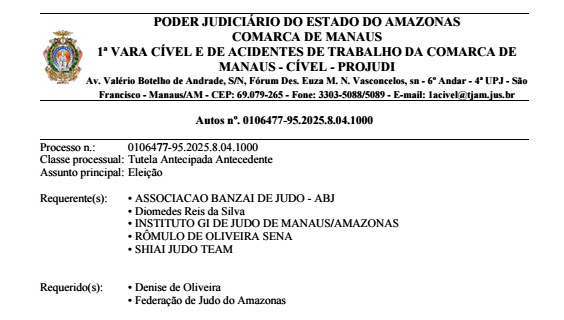 Sentença Judicial referente à Eleição 31/03/2025